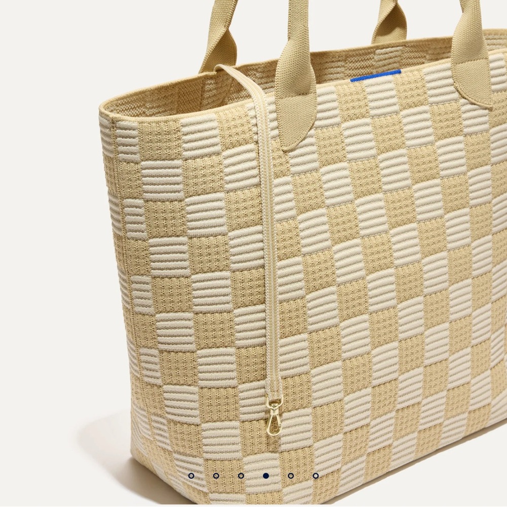 Rothy's The Lightweight Tote Checker Sand Medium Size - Picture 10 of 12